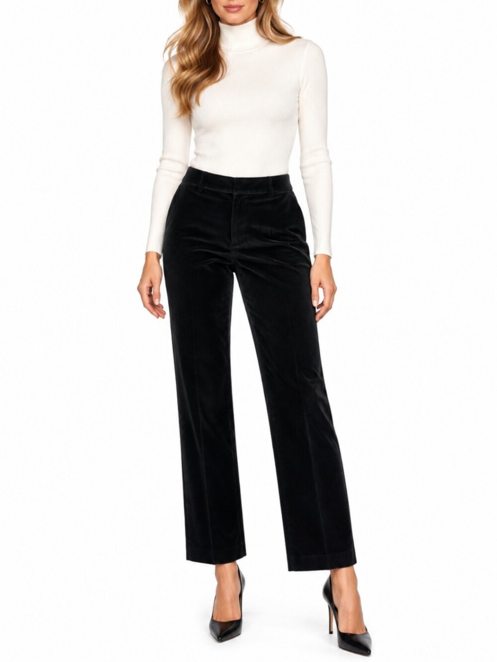 Dolce & Gabbana Black Velvet Dress Pants Size 14 50 Quiet Luxury Coquette Noir